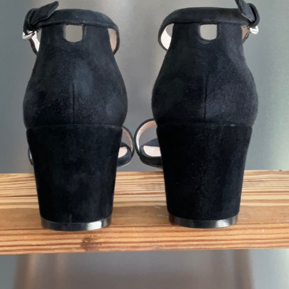 Stuart Weitzman Black Suede Sandal 7.5 - Picture 7 of 12